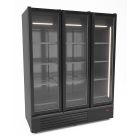 Combisteel koelkast 3 glasdeuren zwart 7072.1120