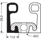 Deurrubber koelcel 28x11 mm