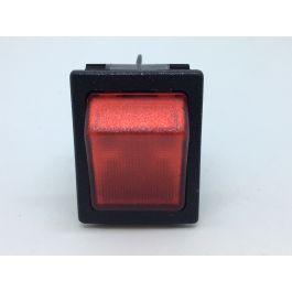 Dubbel polig schakelaar rood met lampje 16A-230V