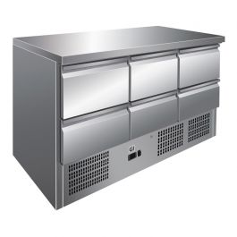 Gastro Inox koelwerkbank met 6 laden 202.018