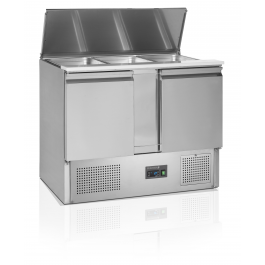 Tefcold SA1045 saladette broodjes prepareer werkbank met snijplank.