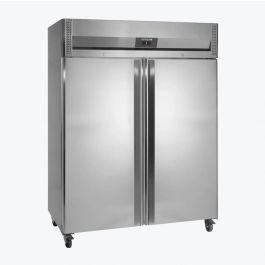 Tefcold RK1420X1 dubbeldeurs RVS professionele koelkast voor de horeca en sportkantine, slagerij en groenteman.