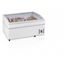 Tefcold Shallow 150-CF koeleiland en vrieseiland voor supermarkt.